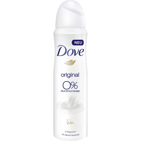 DOVE Deo-Spray Original 0% Aluminiumsalze 150ML 1 DOVE Deo-Spray Original 0% Aluminiumsalze 150ML